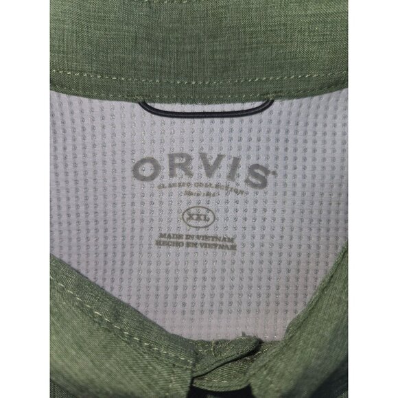 Orvis Mens Green Short Sleeve Button-Up Shirt XXL - Picture 5 of 8